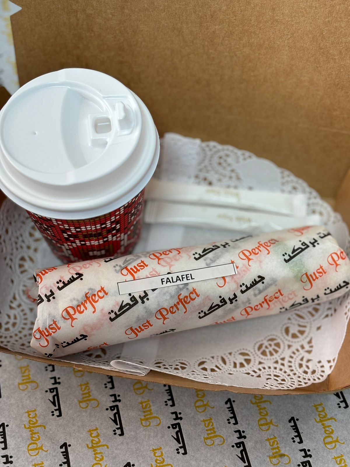 FALAFEL SANDWICH WRAP+ COFFEE OR KARAK 